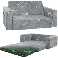 Kids Couch Toddler Chair Kids Sofa Extra Wide Glow in The Dark Baby Convertible Sofa ,Foldable Toddler Bed for Kids Girls Boys 1