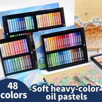 Set di pastelli a olio professionali morbidi da 12/24/36/48 colori, pastelli a pigmento intenso di qualità artistica per sfumature e strati, forniture per pittura
