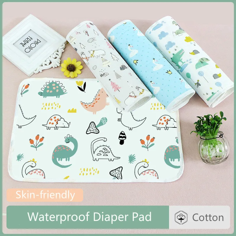 30*45 cm Baby Nappy Changing Pad Cotton Diaper Changing Cartoon Baby Waterproof Mattress Bed Stroller Infant Change Mat Cover