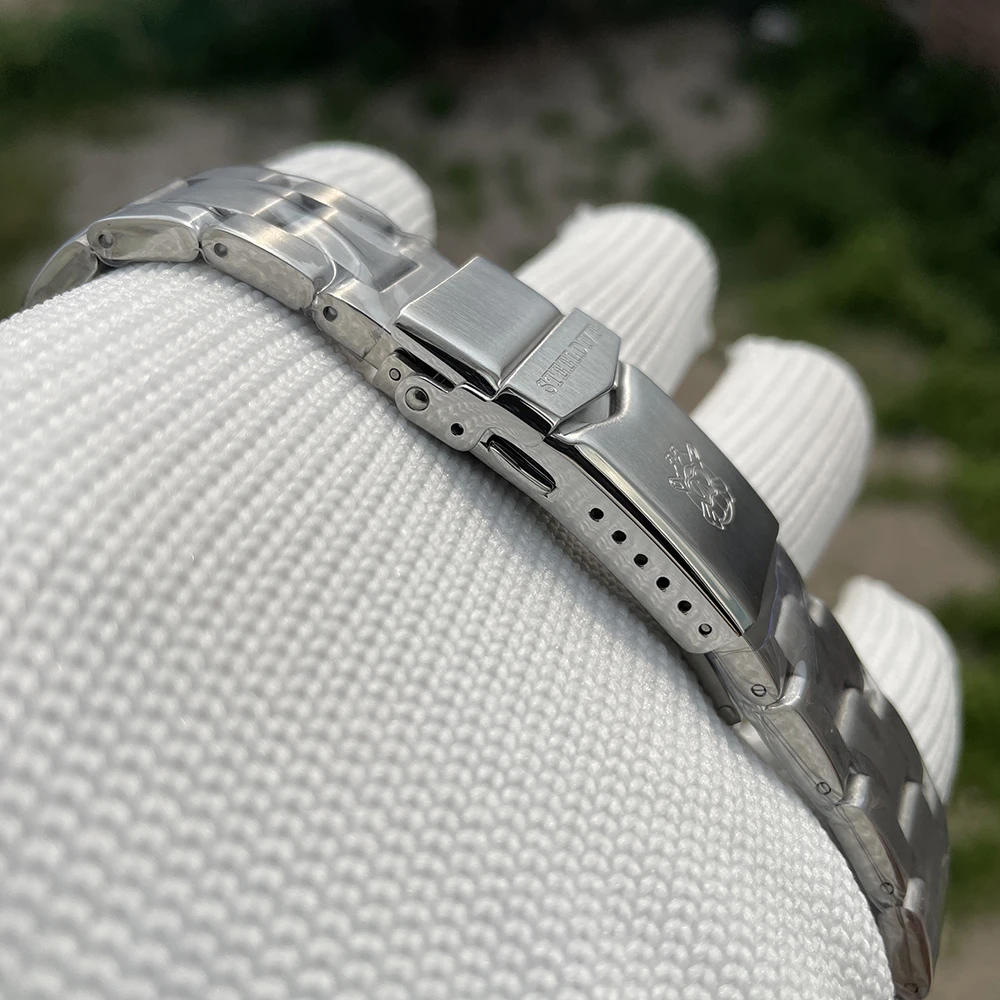 STEELDIVE SD1953 Automatic NH35 Dive Watch Replacement Bracelet 20MM Fully Brushed Signed Buckle Folding Clasp with Safety