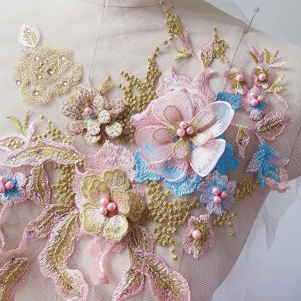 Sequin Embroidery Sequined Embroidery Patches DIY Lace Fabrics Applique Sequins Patches Stage Costumes