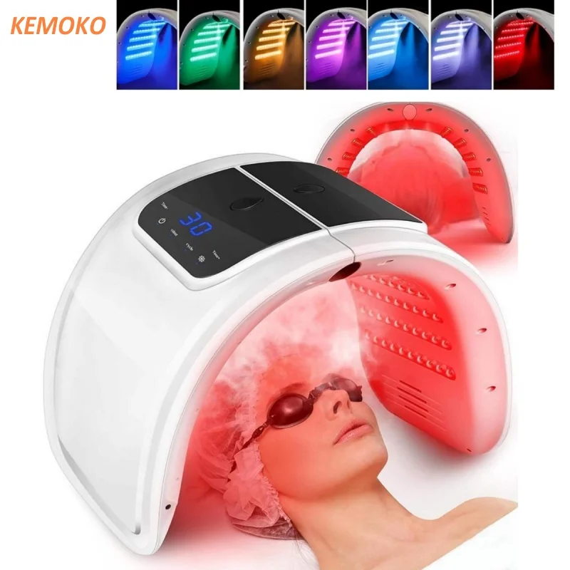 7 Colors LED Photon Machine With Nano Spray Face Body Mask Salon SPA Home Skin Rejuvenation Acne Skin Moisturizing Beauty Care led facial mask facial machine led beauty lamp