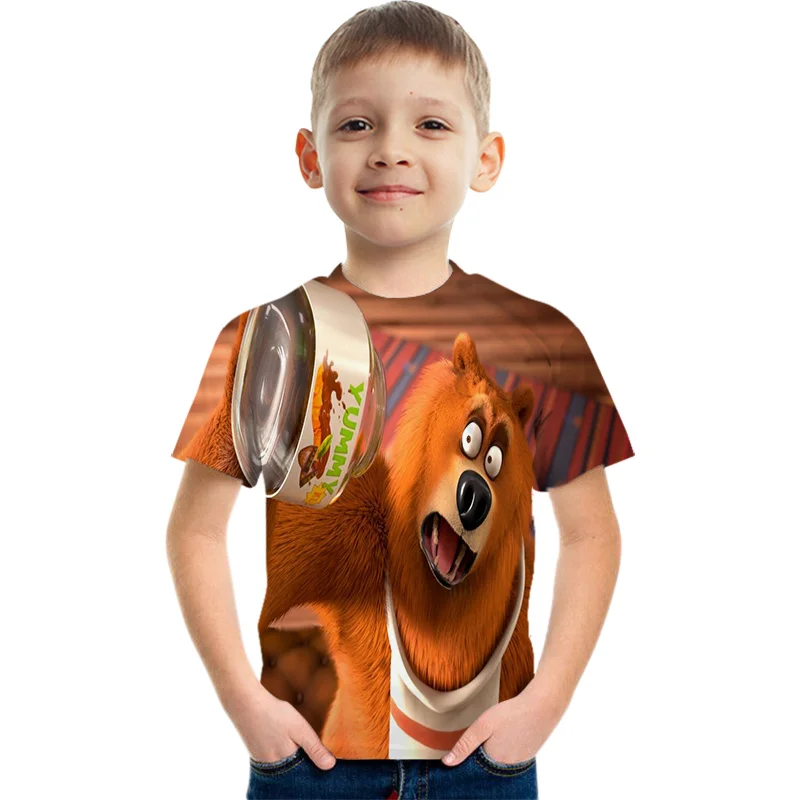 t shirt boy or girl	 Summer Baby Boys Funny Clothes Sunlight Grizzy Bear 3D Print Top Baby Boys Girl Teen Christmas Lemmings Tshirt Camisetas Tops t-shirt kid dress	