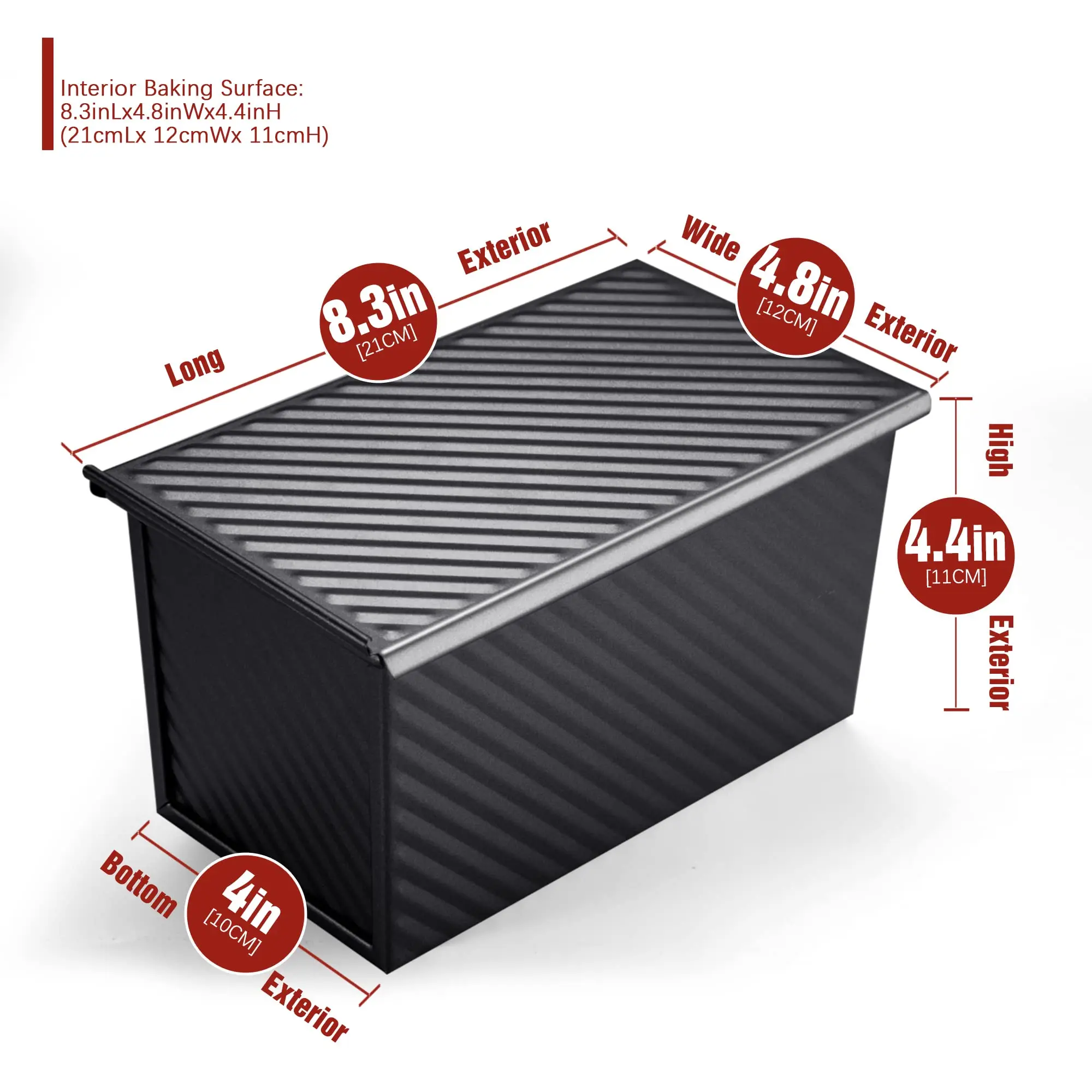 뚜껑이 달린 탄소강 풀맨 빵 팬, 붙지 않는 빵 토스트 몰드, 튼튼한 빵 팬, 반죽 스크레이퍼, 베이킹 용품