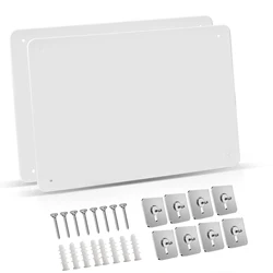 White Magnetic Wall Board - Durable Metal Bulletin Board for Home Display of Souvenirs, Photos & Notes (White - 2PCS)