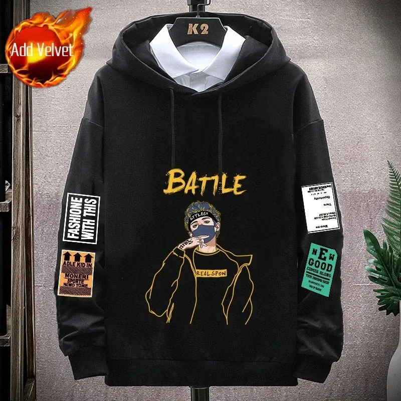thumbnail image 1 of Sudaderas para hombre Ropa con capucha gráfica para hombre Sudaderas con capucha amarillas Ofertas de estilo coreano Oferta de bienvenida Moda Harajuku de alta calidad, 1 of 5