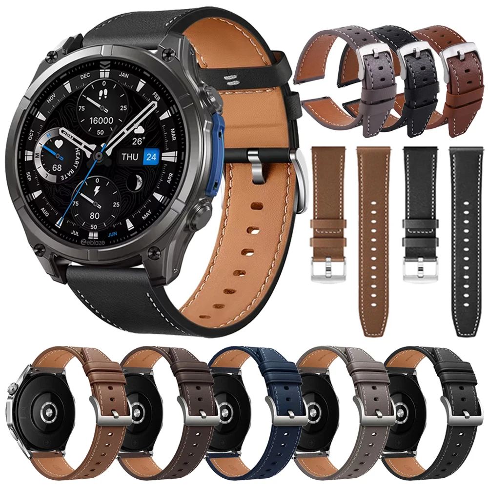 Premium 22mm Leather Watch Strap Bracelet