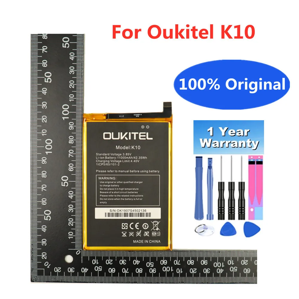 

New 100% Original 11000mAh K10 Battery For Oukitel K10 Backup Smart Mobile Phone Bateria High Quality Batteries With Tools Kits