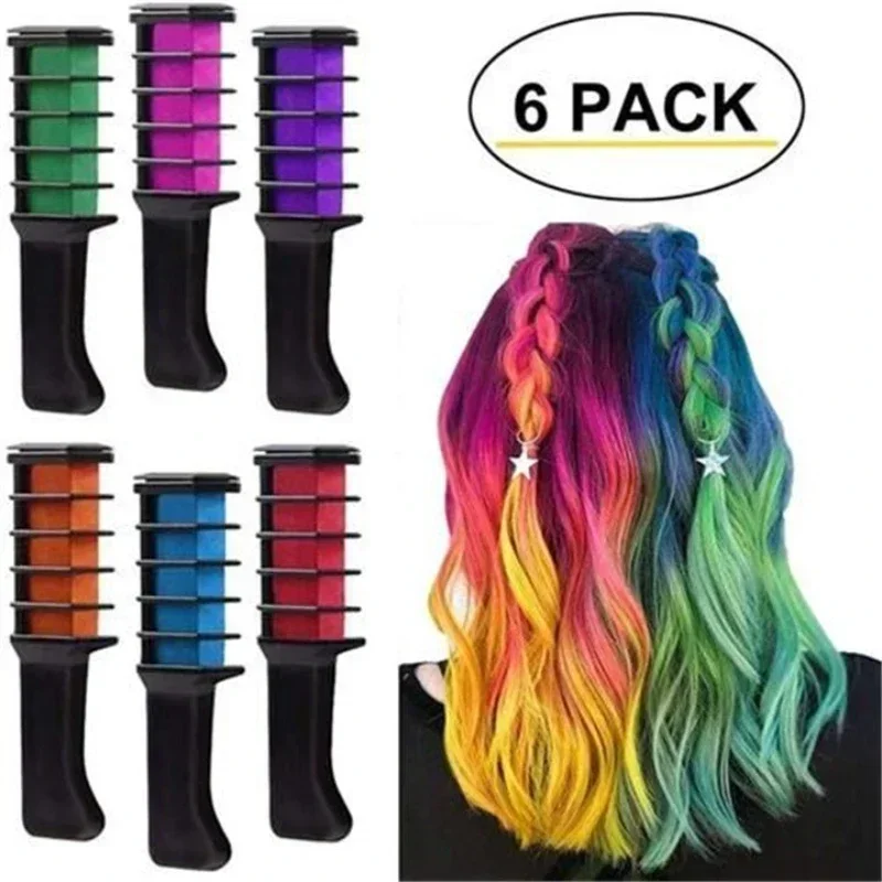 6/1pcs Hair Dye Comb Mascara Design Crayons For Hair Coloring Chalk Temporary Dye Pencil Mini Disposable Professional Dyes hair dye comb
