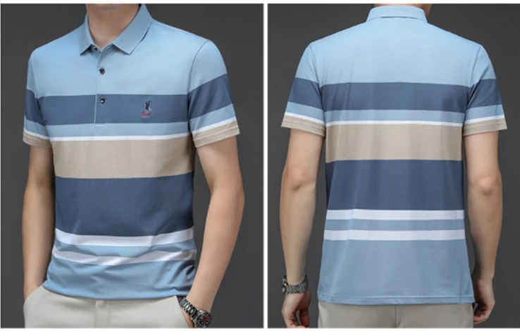 Summer New Men Polo Shirt High Quality brand cotton Short Sleeve men's polo shirt Business casual striped shirt polo men tops 17 S92f5a5cc673447cc91c530657657b452w