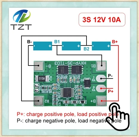TZT 3S 4S 5S 6S 7S 8S 21V 4,2V Li-Ion-Balanceplatine 18650 Li-Ion-Ausgleichs- und Vollladungs-Batterie mit Ausgleichsfunktion und Schutzschaltung – Detail 4