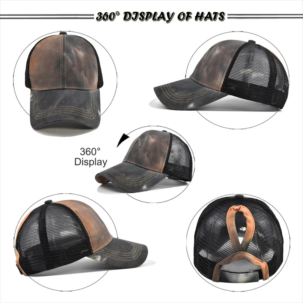 Summer Ponytail Women's Baseball Cap Summer Mesh Hat Hip-hop Style Adjustable Outdoor Sun Hat All-match Sun Mesh Hat baseball cap sun hat