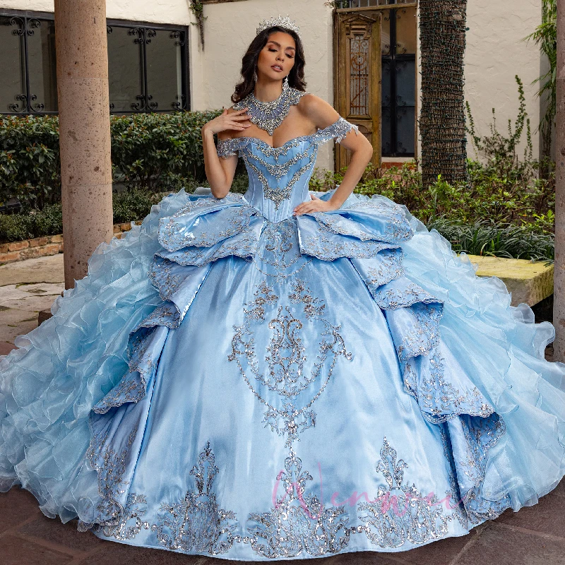 slim fit dress slacks Sky Blue Net Lehenga with Sequin & Cut Dana - Bridal Ensemble main image 0