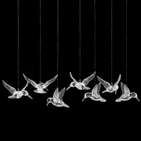 10Pcs Transparent Acrylic Hummingbird Pendant Ornaments Clear Mini Bird Animal Hanging Ornaments for Home Decoration Accessories 1