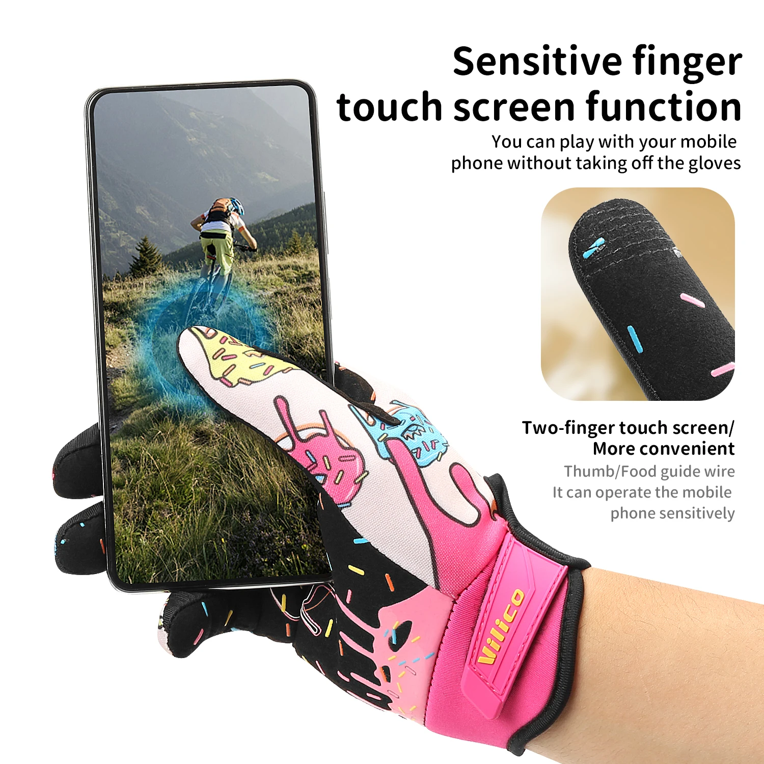 Cycling Gloves Touchscreen Full Finger Winter Gloves Waterproof Guantes Bike Skiing Motorcycle Riding Mountaineering Camping