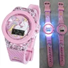 Girls Kids Children Cartoon Unicorn Collection Digital Electronic Flash Glow Up Light Colourful Birthday Party Gifts Watches 1