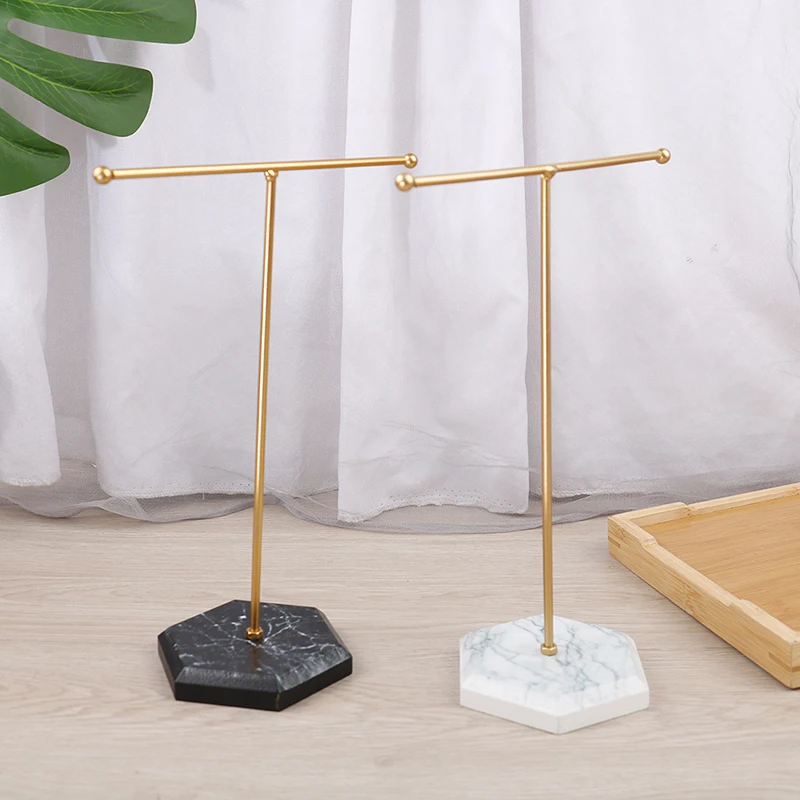 1PC Luxury Gold T-shaped Earrings Ring Necklace Watch Jewelry Shelf Jewelry Stand Counter Pendant Jewelry Display Stand