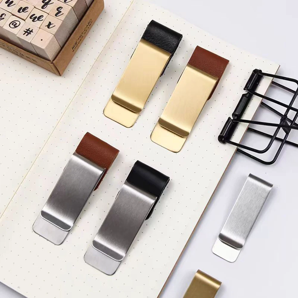 Retro Pure Copper Stainless Steel Pen Clip Multi-purpose Metal Bill Clip Suitable For Notebook Memo Note Sticker Label 1PC pen clip