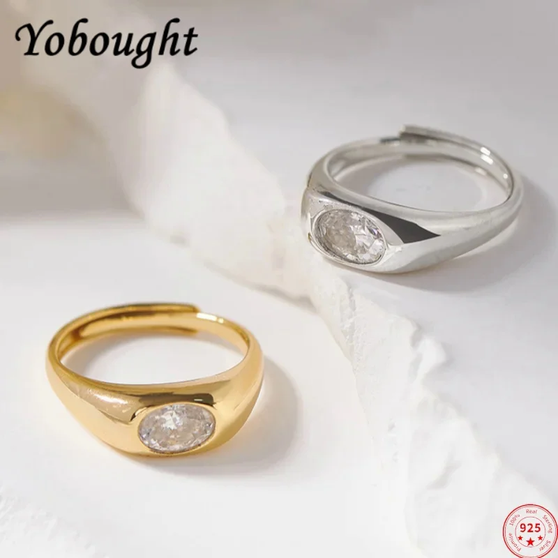 S925 sterling silver charms rings for Women New Fashion simplicity inlaid moissanite ethnic style punk jewelry free shipping