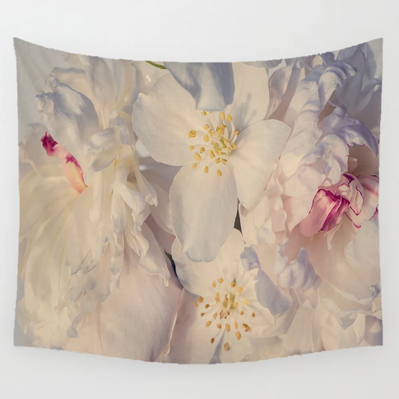 Lotus Flower Tapestry, Abstract Watercolor Floral Tapestry, Living Room Bedroom Wall Hanging artist life for Home Decoration