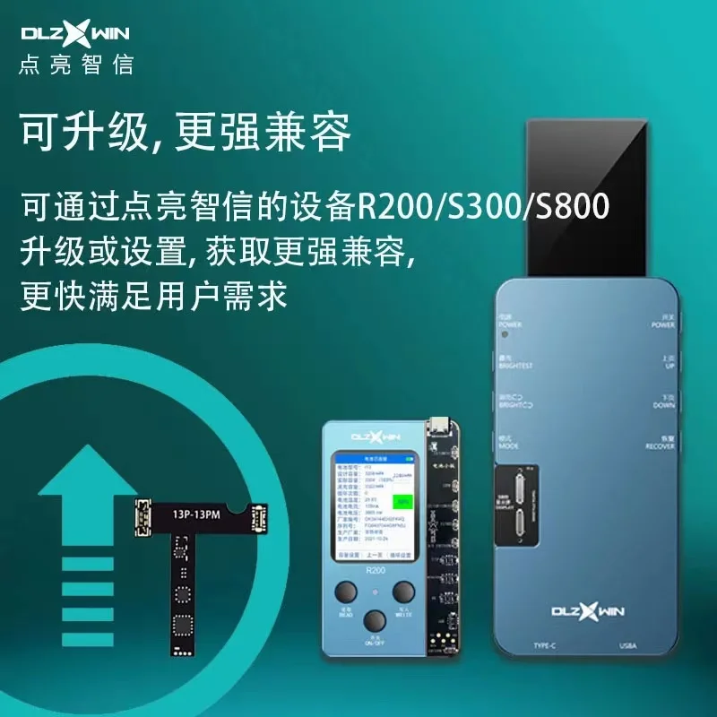 Dlzxwin Recupero Batteria Flex Esterno Compatibile S800/R200/S300 Tester Lcd Per Iphone 11 12 13 Pro Max/Mini Riparazione Dati Batteria