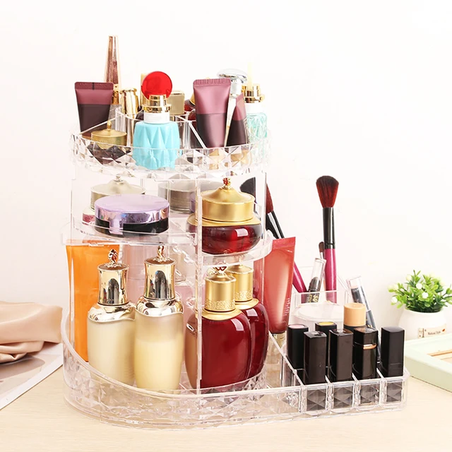 YGSIKY Organizador de Maquillaje Giratorio 360 Organizador de Cosméticos, Almacenaje  Maquillaje Organizadores,Caja Almacenamiento Maquillaje Plastico  Multifuncional para Tocador Dormitorio Baño : : Hogar y cocina