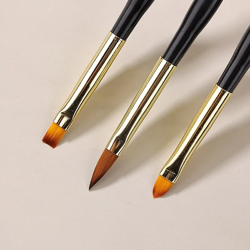 3 Pcs Manicure Brushes Dual Use Gel Gradient Brush Pinceles Ultra Thin Line Drawing Pen Dual End Nail Art Design Painting Tools 5
