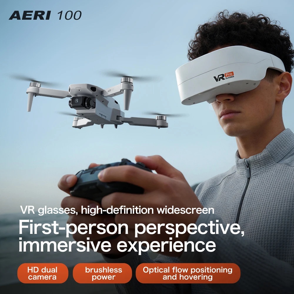 Drone Aeri100 Professionnel HD Double Caméra WIFI FPV UAV RC Pliable