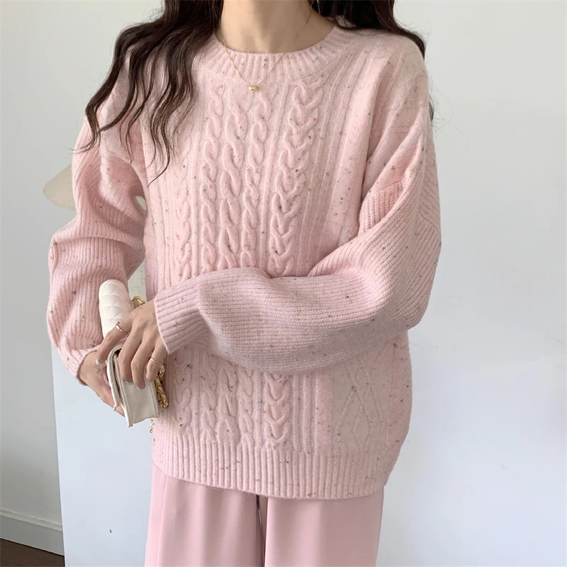 PLAMTEE High Quality Outerwear New Women Sweaters Autumn Sweet 2022 Girls Knitted Streetwear Thicken Pullovers Hot Jumpers green cardigan