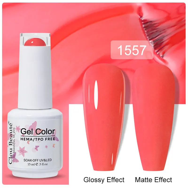 Clou Beaute 15ml Black Red Semi-Permanent Gel Nail Polish