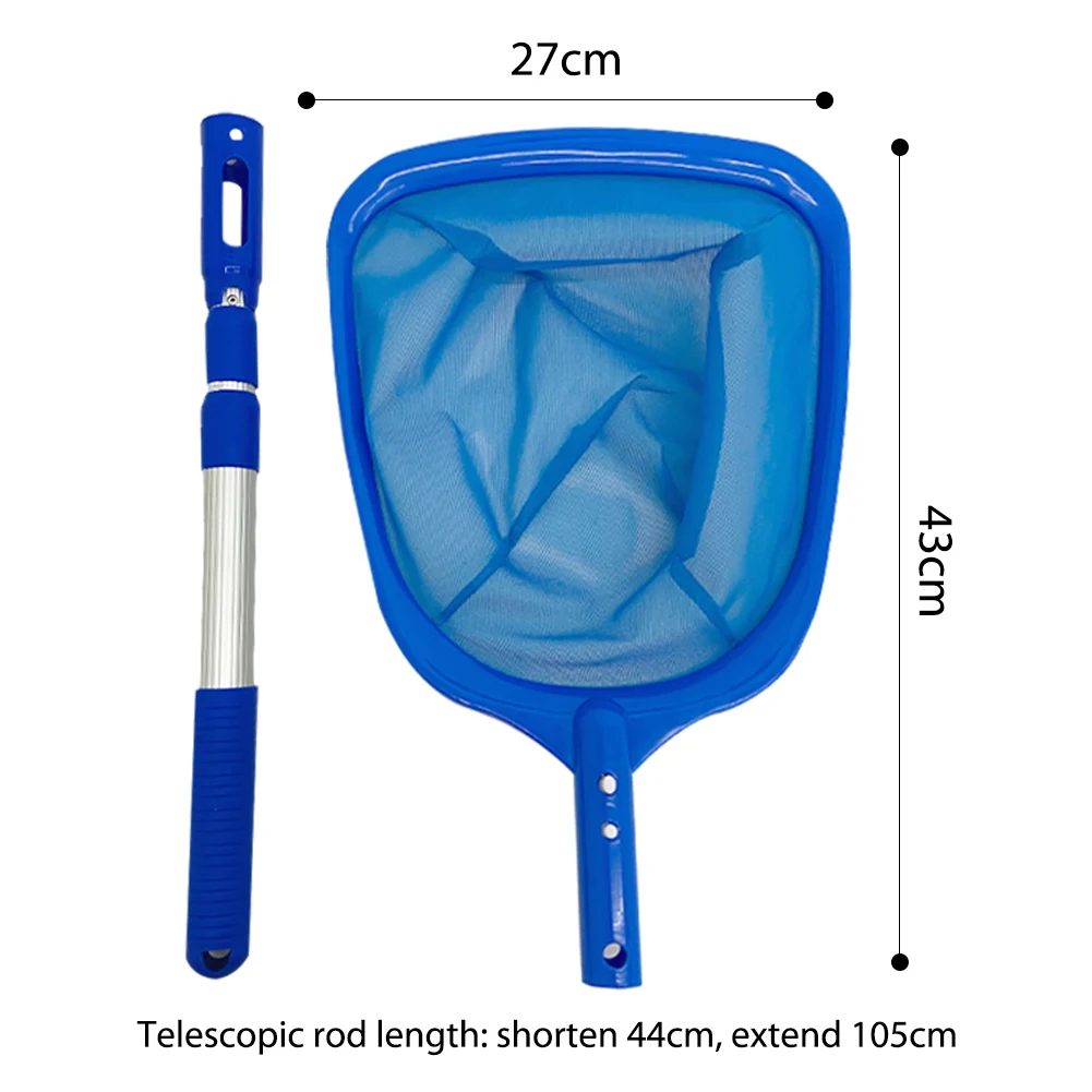 Telescopic Pond Bathtub Pool Cleaning Nets Debris Salvage Mesh Swimming Pool Cleaner Skimmer Leaf Catcher Net Bag with Rod leaf skimmer pool cleaning tool swimming pool cleaning kit