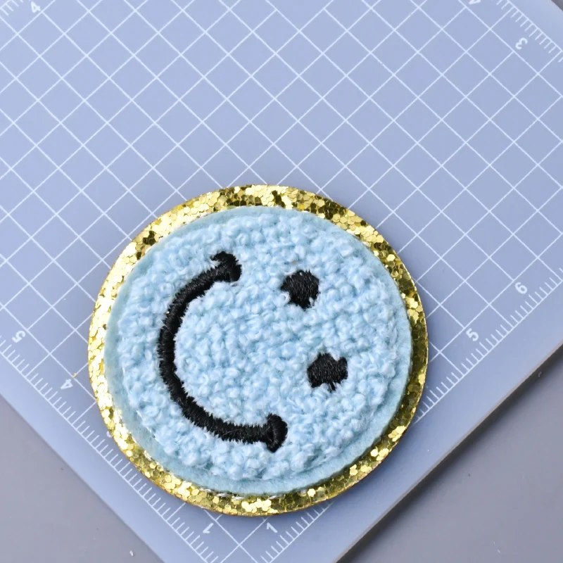 5pc/lot Iron on Patches Clothing Sticker Star Smiles Rainbow Lightning Airplane Heat Press Applique Chenille Embroidery patch 