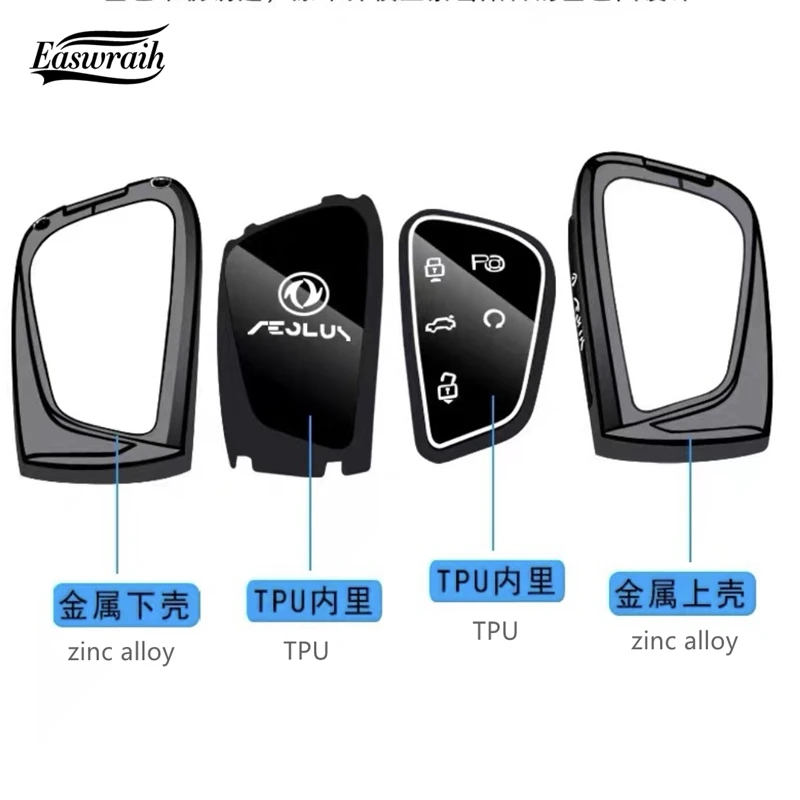 Auto Zubehör Zink-legierung TPU Schlüssel Fall Abdeckung Halter Für Dongfeng Fengshen Aeolus G59 GS EV500 DFSK Auto Styling Smart Schlüssel Tasche – Detail 2