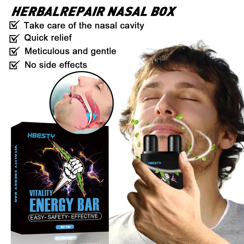 HBESTY Nasal Energy Stick Dual Hole Nasal Clearing Oil Refreshing Alert Night Driving Outdoor