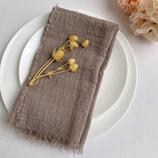 12 Pack 42x42 100% Natural Rust Gauze Cloth Napkins Soft Weddings  Decorative Parties Family Bulk