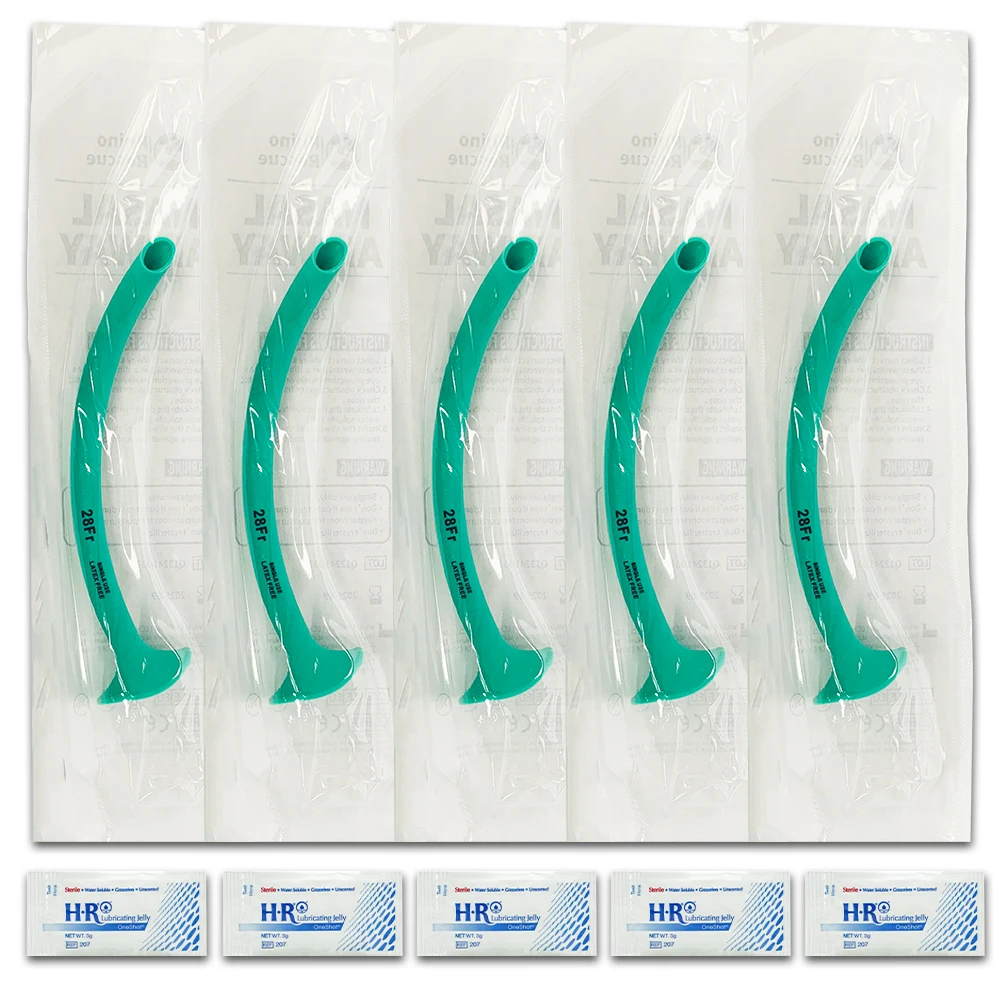 Rhino Rescue Nasopharyngeal Airway (28 Fr., 9.3mm) with Surgilube (5-Pack),NPA,Nasal Airway