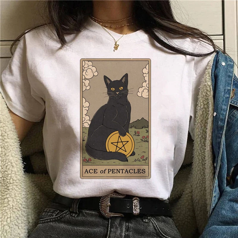 

Harajuku Casual Simple T-shirt Spring Summer Women's T-shirt Casual Short Sleeved T-shirt Ulzzang Cute Cat Casual Women's Shirt.
