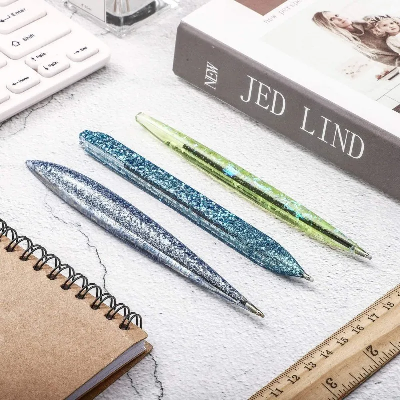 Pen Silicone Mold Transparent Pen Shape Resin Mold Creative DIY Ballpoint Dried Flower Epoxy Casting Kids Crafts Making silicone mold