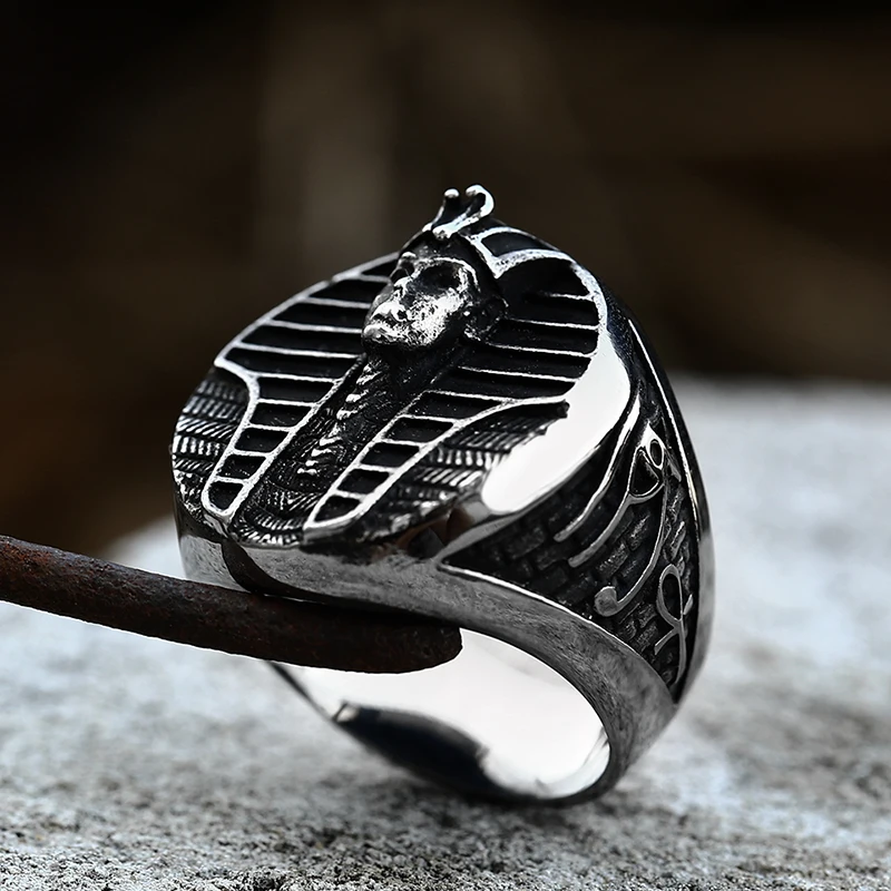 Beier-Anillo de Tutankamón egipcio para hombre, joyería de