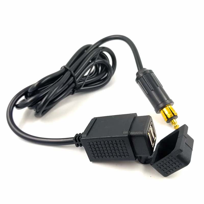 Waterproof Dual USB Charger Adapter with Powerlet Din Hella Socket EU Type  1.6m Cable for BMW Motorcycle - AliExpress