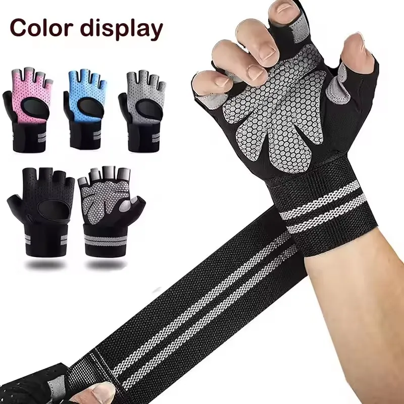 Unisex Half Finger Cycling Gloves Anti-Slip Breathable Gym Exercise Wristband Cycling Accessories for Men And Women 2