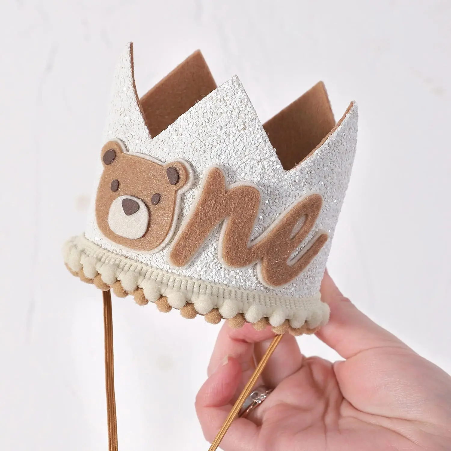 Birthday Crown Party Hat Birthday Party Decoration For Kids Bear Crown Glittering Powder