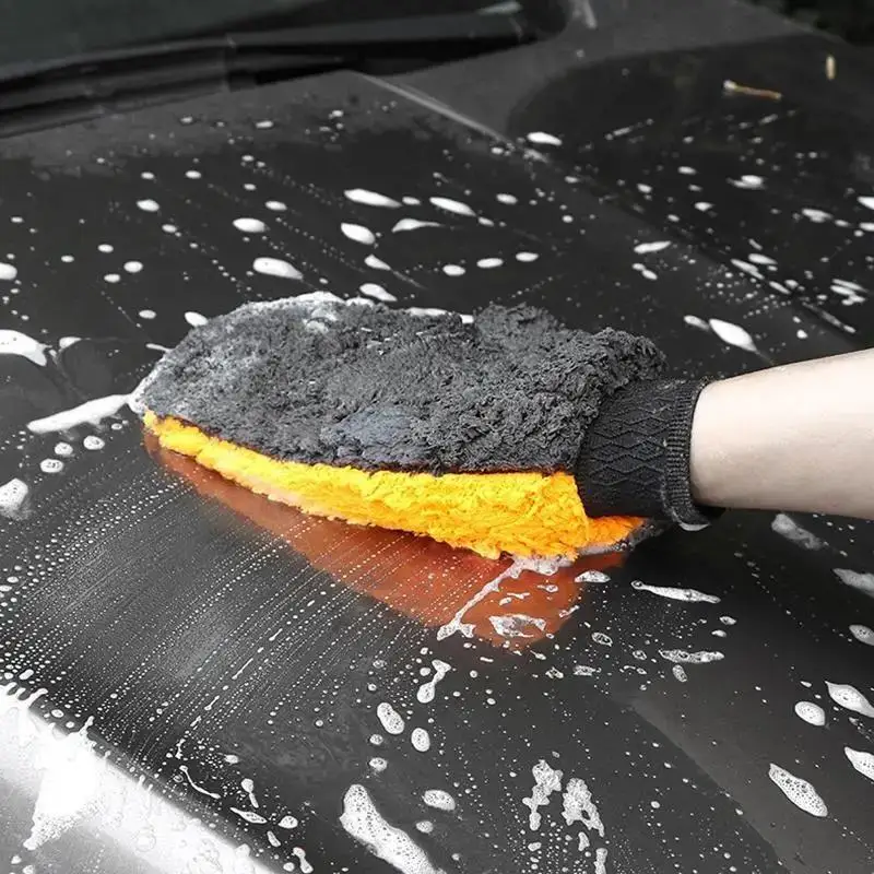 Useful Car Auto Cleaning Glove Towels Car Motorcycle Soft Washer Brush Care Wash Cleaning Tool