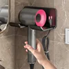 Hair Dryer Holder Bathroom Hair Straightener Stand Nail Free Shelves for Wall Room Bathroom Storage Rack Shelf Wall-mounted Home 3