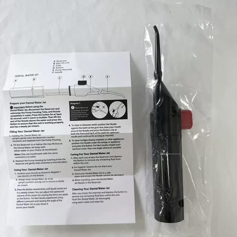 Tragbarer Hochdruck-Mundduschen-Irrigator für den Haushalt, manueller Wasserzahnseide-Stick zur Zahnreinigung – Detail 15