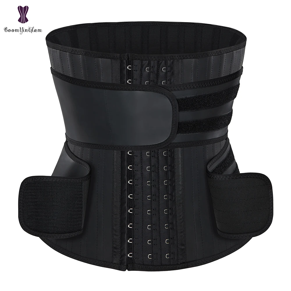 

25 Steel Bone Latex Corset Elastic Sticker Two Strap Belts Waist Trainer Cincher Underbust Korset