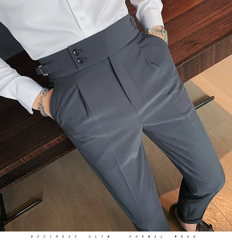 calça social masculina de cintura traje em estilo vestido calça italiana no