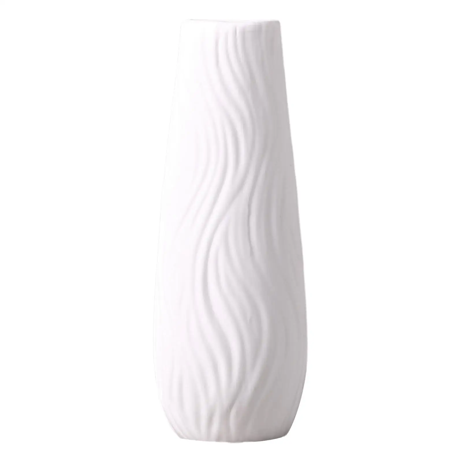 European Style Vase Ceramic White Desktop Centerpiece Minimalist Vase for Bathroom Kitchen Bedroom Shelf Home Decoration