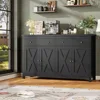 Sideboard Buffet Cabinet with Storage, Kitchen Storage Cabinet with 2 Drawers and 4 Doors, Wood Coffee Bar Cabinet, Sideboards 1