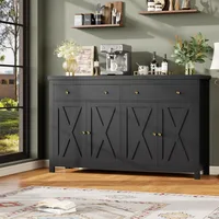 Sideboard Buffet Cabinet with Storage, Kitchen Storage Cabinet with 2 Drawers and 4 Doors, Wood Coffee Bar Cabinet, Sideboards 1